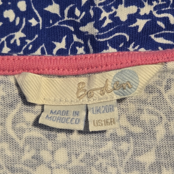 Boden Womens Blue Floral Cotton Phoebe Dress Size 16 - Picture 9 of 10